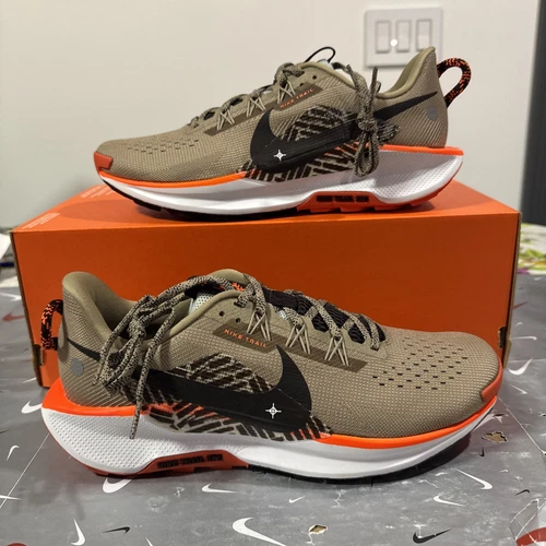 Size 10 - Nike Pegasus Trail 5 Khaki Hyper Crimson DV3864-201
