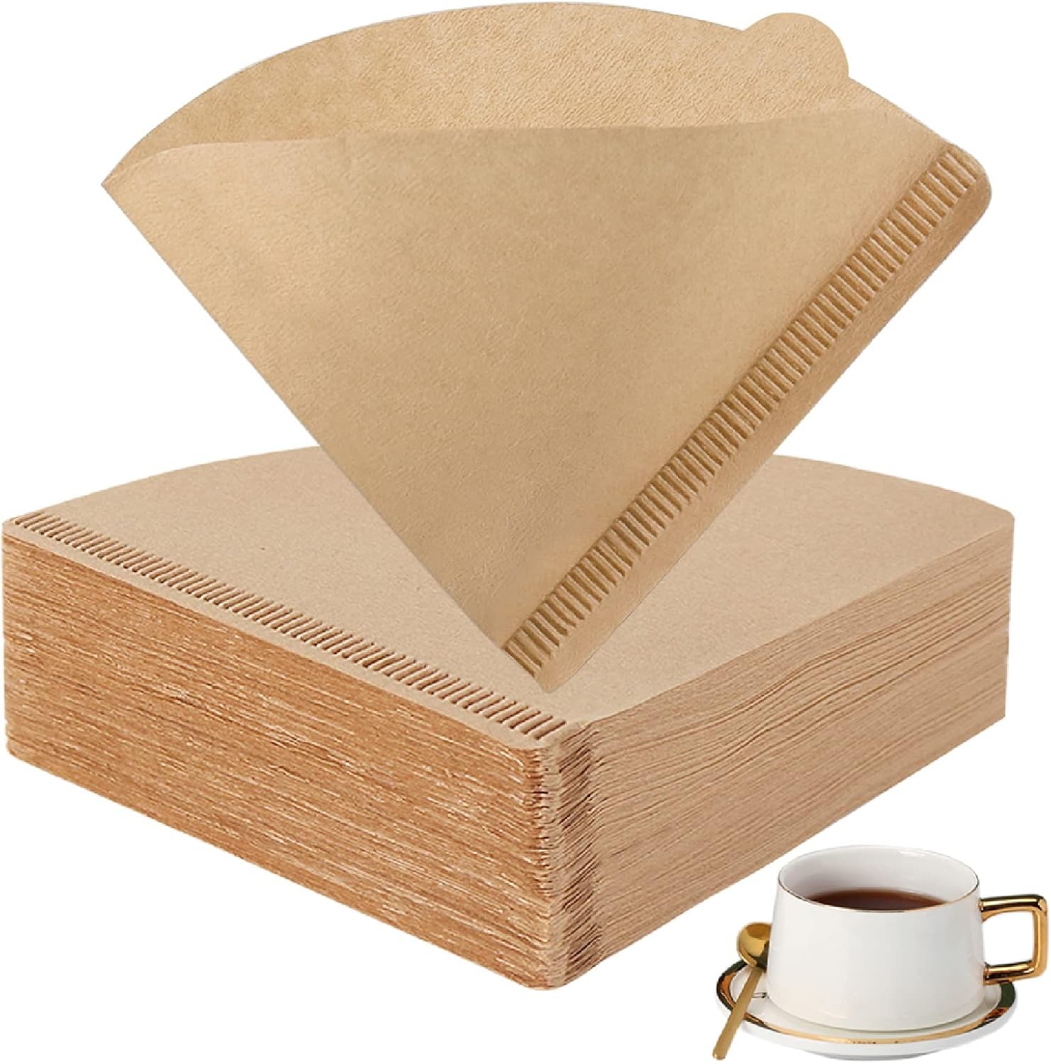 BYKITCHEN Size 02 Cone Coffee Filters, Set of 200, Disposable Paper #2 