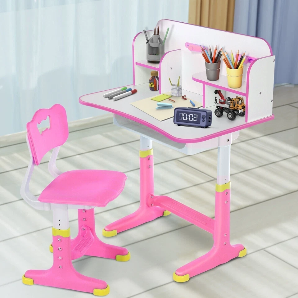 Kinderschreibtisch höhenverstellbar Jugendschreibtisch Schreibtisch mit Stuhl Hd