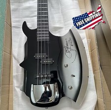 Electric Bass Guitar Axe Bass Gene Simmons 4 String Rosewood Fretboard Black