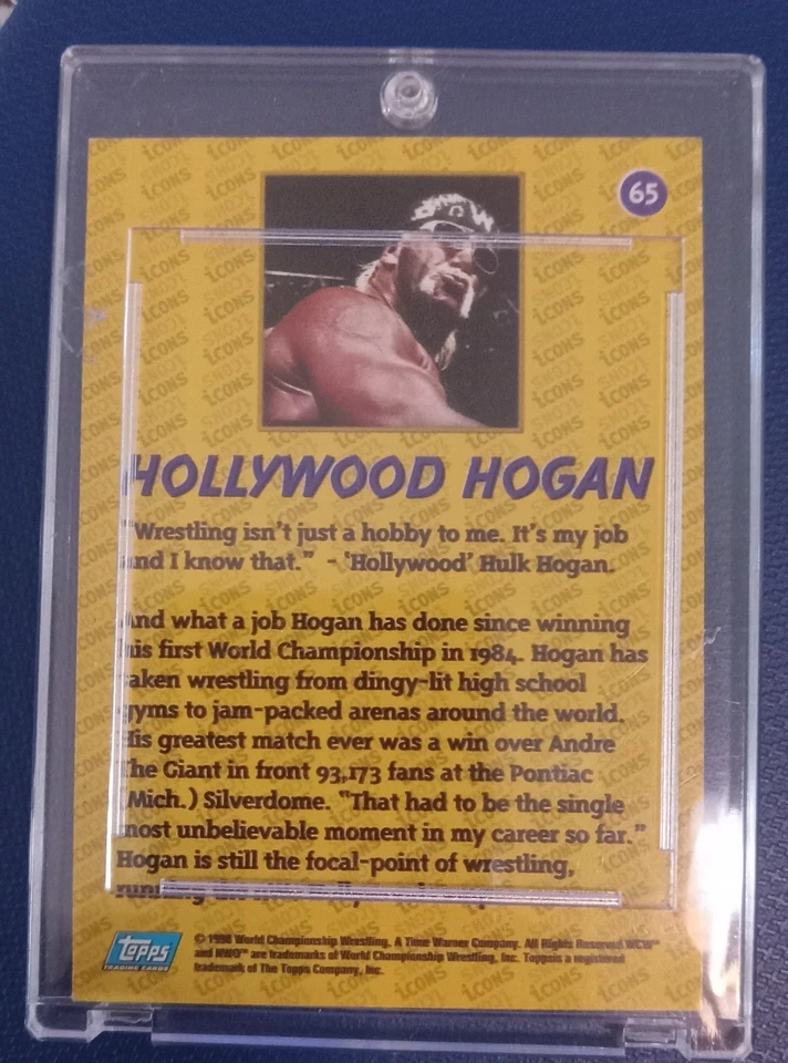 HOLLYWOOD HULK HOGAN Topps WCW/NWO en tarjeta autógrafo CLARO automático SSP WWF WWE raro Foto 3 de 3