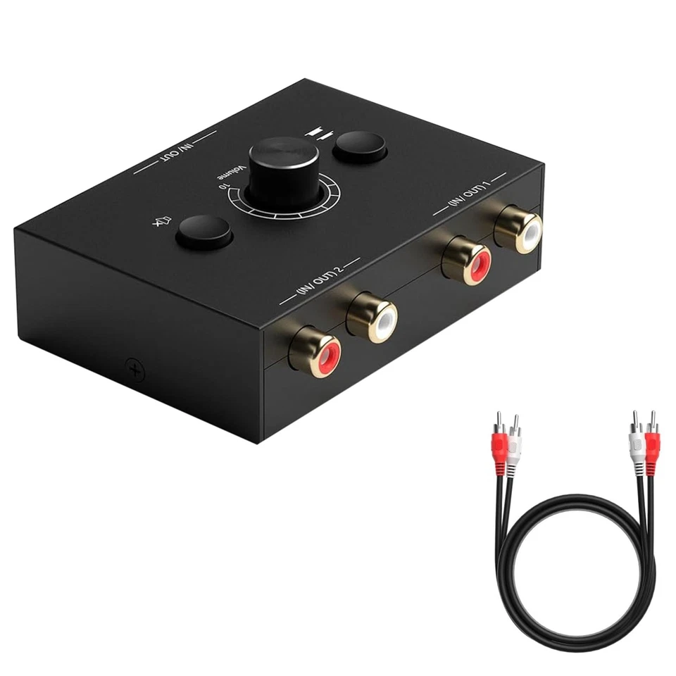 1 In 2 Out / 2 In 1 Out RCA Stereo Audio Switch Bi-Directional Audio Switcher - Image 2 of 4