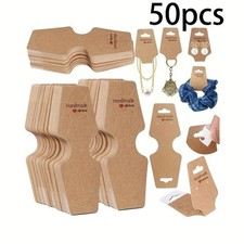 50pcs Kraft Paper Jewelry Display Cards for Bracelets Necklaces DIY Price Tags