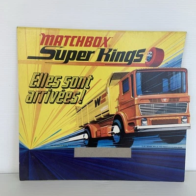 Rare PLV de magasin carton pub ancien Matchbox Lesney 1971 pour Super Kings - Photo 1/4