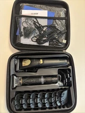 Glaker Pro Hair Clippers Cordless Trimmer W/Case  BLACK OPEN BOX