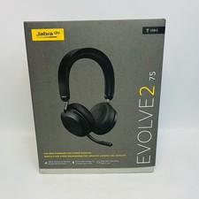 Jabra Evolve2 75 PC Wireless Headset w/ 8-Microphone - Black - NEW DAMAGED BOX 