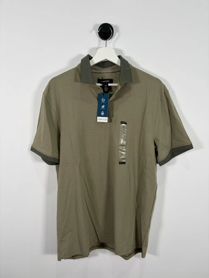 Camisa polo Kenneth Cole para hombre con tapeta de botones lisa talla L Foto 2 de 4