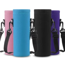Remerry Water Bottle Bag Carrier with Adjustable Strap, Insulated Neoprene Sl