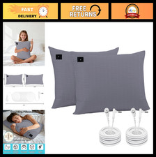 Grounding Pillowcase Set 2 Pack - 20"x30" Organic Cotton, Silver Fiber, Sleep Ai