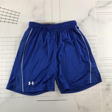 Under Armour Shorts Youth Small Blue HeatGear Basketball Elastic Drawstring