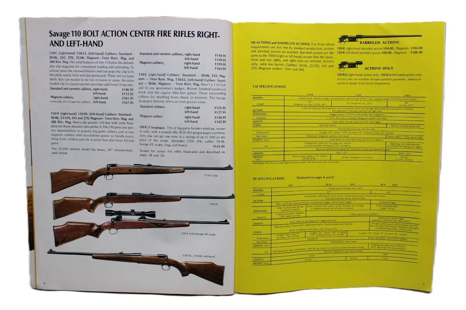 SAVAGE ARMS SPORTING FIREARMS HUNTING RIFLES ADVERTISING  CATALOG 1971 VINTAGE - Image 4 of 4