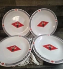 Vtg Coca Cola 2003 Gibson Black/Red Checkered Diamond 10" Dinner Plates Set of 4