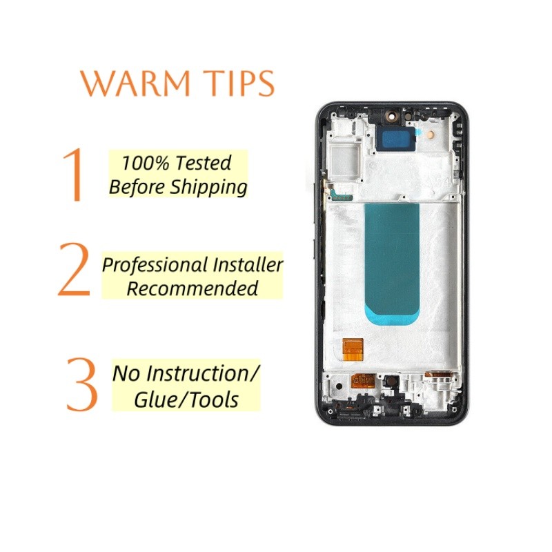 100% For Samsung Galaxy A54 5G SM-A546U A546V/B LCD Touch Screen Digitizer Frame