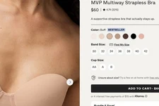 New PEPPER 34A Buff MVP Multiway Convertible Strapless Bra $60