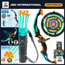 Kids LED Bow and Arrow Set - Light Up Archery Toy with 9 Suction Cup Arrows  Ta