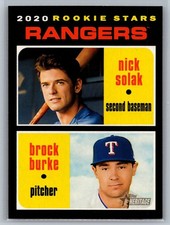 2020 Topps Heritage #181 Rangers 2020 Rookie Stars Nick Solak / Brock Burke *RA