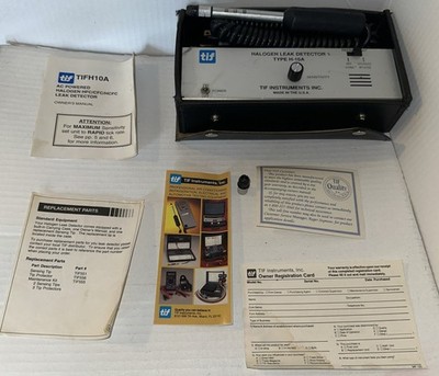 TIF Halogen Leak Detector Type H-10A with Manuals, Replacement Head and Extras. 