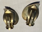 Norway Gold Over Sterling Silver Blue Enamel Leaf Clip-On Earrings 925S Vintage — photo 7