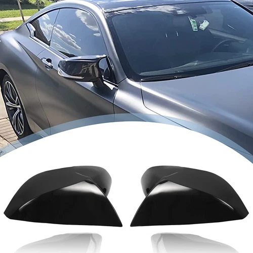 For Infiniti Q50 Q60 Gloss Black Mirror Cover Caps M3 Style Replacement */