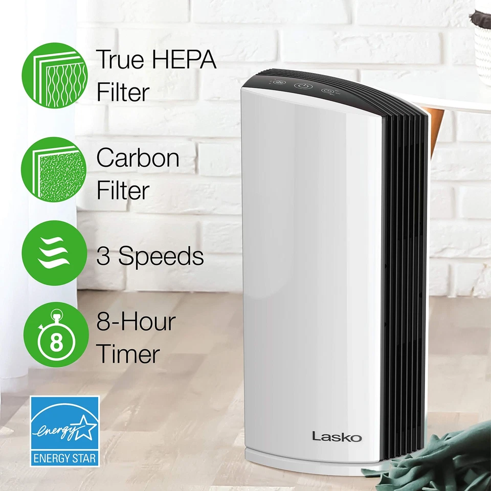 Purificador de aire Lasko HEPA con filtración TotalProtect para habitaciones de hasta 170 pies cuadrados Foto 4 de 4