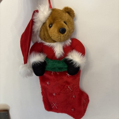 Weihnachtsstrumpf Teddybär Plüsch Weihnachten 3D Kopf Vintage 21 Zoll