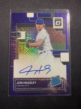 Panini 2022 Donruss Optic Jon Heasley Purple Mojo Auto #30/88 Royals