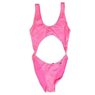 DOLCE & GABBANA Bademode Rosa Cut-Out High Leg Einteiler Badeanzug IT2/S 600usd
