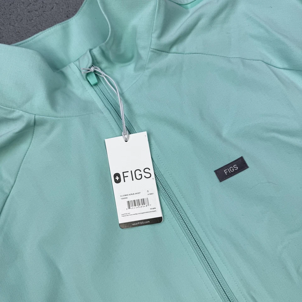 FIGS Scrub Jacket Mens Small Mint Green Coban Technical Anti Odor Zip Pockets - Image 2 of 4