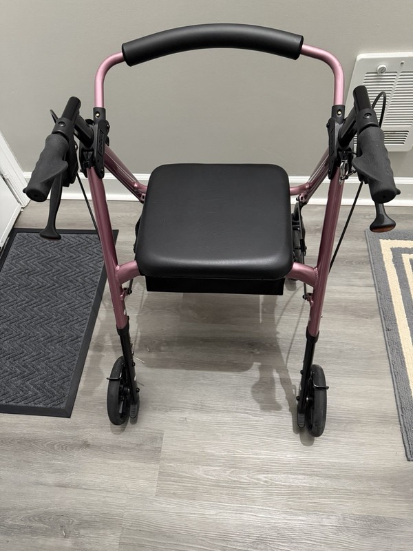 NOVA STAR Series Rollator Walker Pink Foldable Seat Handbrakes Basket