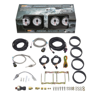 #ad GlowShift White 7 Diesel Gauge Set w Boost 2400 EGT Trans Temp amp; Fuel PSI $319.99