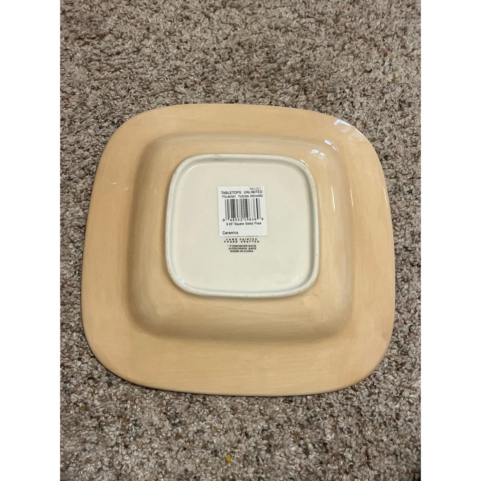 TableTops Unlimited Tuscan Orchard Square Dinner Plates RARE - Image 4 of 4