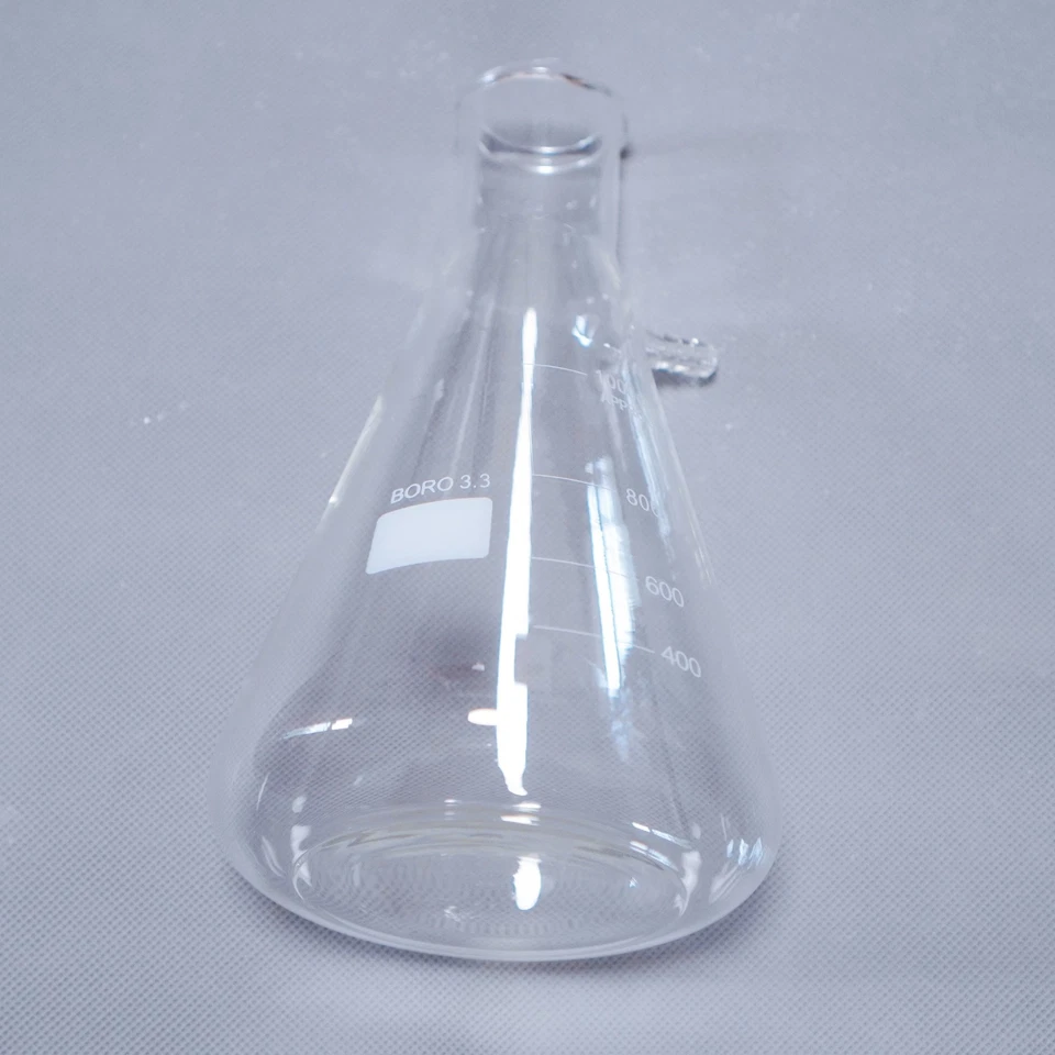 Lab glass Erlenmeyer vacuum filter flask filtering flask 1000 ml - 2000 ml - Image 2 of 4