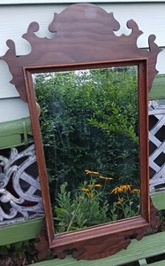 ANTIQUE ENGLISH CHIPPENDALE STYLE VINTAGE WALL MIRROR