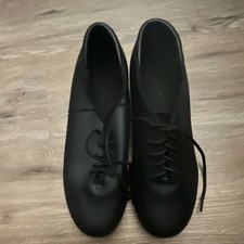 Linodes Unisex PU Leather Lace-Up Tap Shoes for Dance SIZE 8