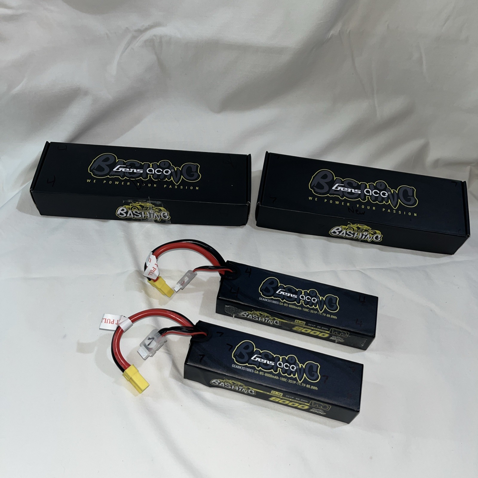 (2) Used Gens Ace Bashing LIPO Battery GEA8K3s100E5 GA-BS-8000 mAH 11.1V 88.8Wh