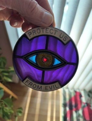 Protect Us From Evil, All Seeing Eye Suncatcher Decoration 3 1/2'' Round
