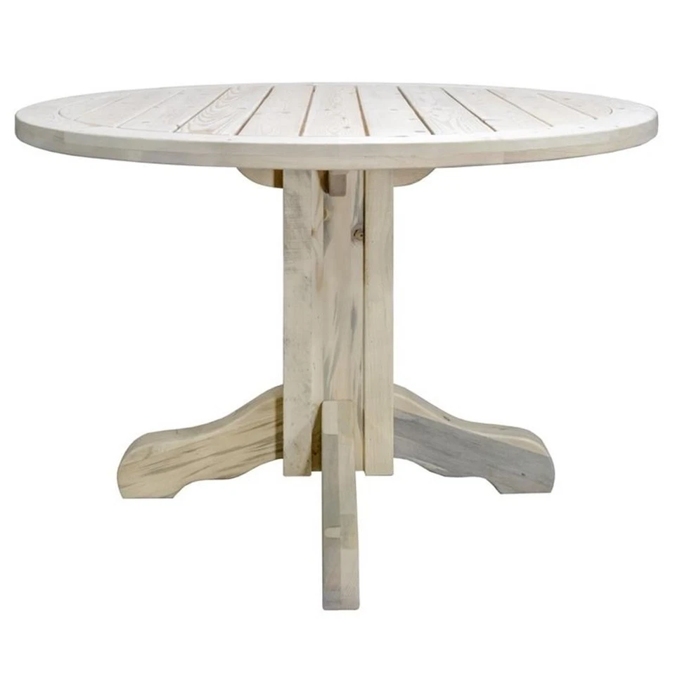 Mesa de patio de madera de transición Montana Woodworks Homestead en natural Foto 3 de 4