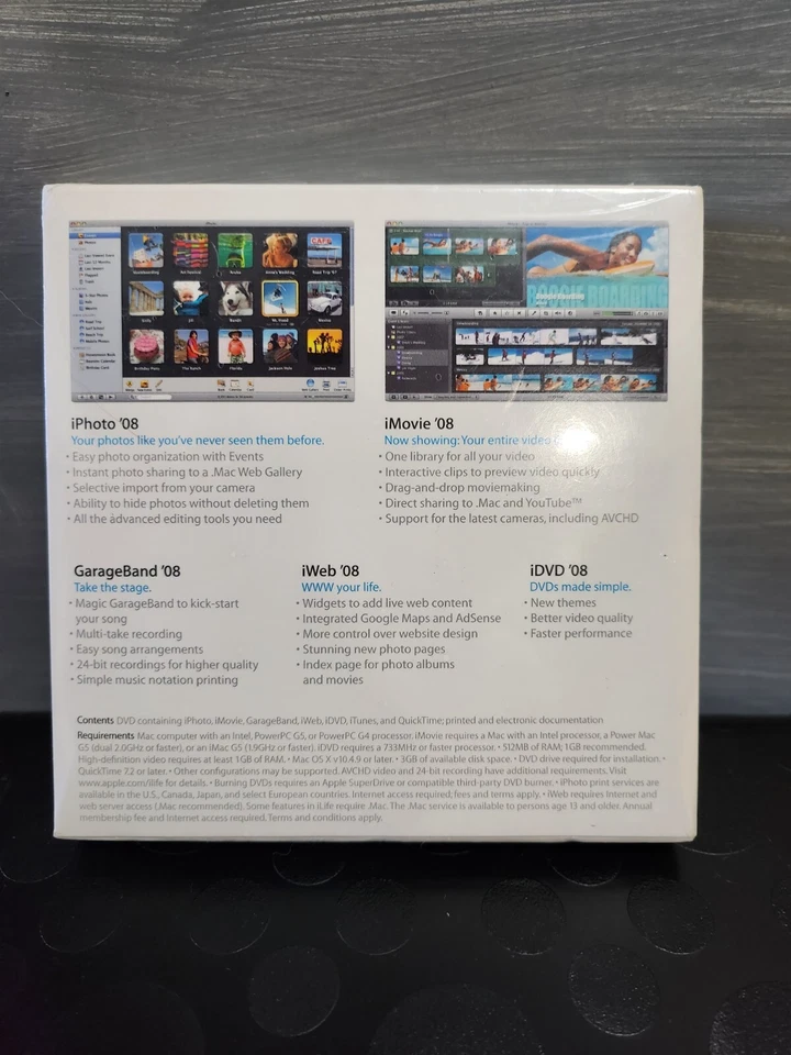 Apple iLife '08 RETAIL MB015Z/A MAC Software iPhoto iMovie DVD Sealed - Image 3 of 3