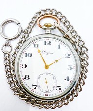 Vintage EFCO Longines 48mm Taschenuhr mechanisch Handaufzug Kette funktioniert