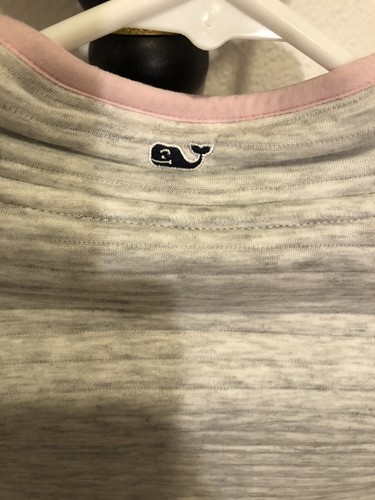 Vineyard Vines Girls Sz S Light Gray & Pink Fleece Snap Half Button Pullover - Picture 8 of 10