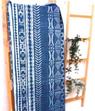 Mudcloth Fabric / African Mudcloth / B g lanfini / Blue Throw / Handmade Fabric