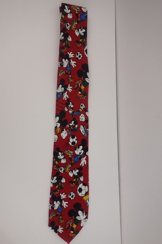 Disney Mickey Mouse Men's Necktie Soccer Novelty Picasso Hand Made Tag - Picture 2 of 3