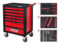 KS Tools Racingline Schwarz/Rot Werkstattwagen Mit 7 Schubladen Und 215...