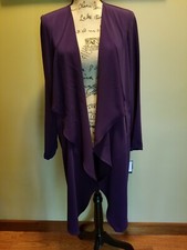 NWT Womens Nine West Dress Jacket Eggplant Purple Plum Ruffle Pockets Size Small