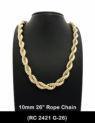 Men's 80's Hip Hop 14K Gold Plated 6, 8,10mm 24 Men's 80's Hip Hop 14K Gold Plated 6, 8,10mm 24