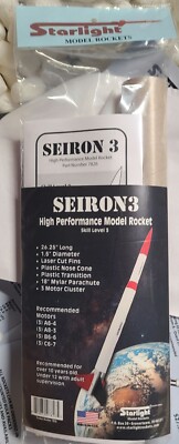Starlight Seiron3 Flying Model Rocket kit 26'' Long 1.6'' Dia model rocket Sealed 