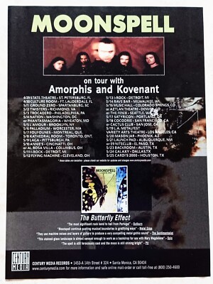 MOONSPELL~THE BUTTERFLY EFFECT TOUR~ORIG 2000 ALBUM PROMO~AD ADVERT POSTER PINUP