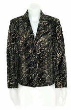 Animal Print Blazer Black and Brown Designer Bernard Zins Made in Italy Size 6
