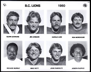 ron morehouse 1980 cfl bc lions players 8x10 paopao joe issue orig team