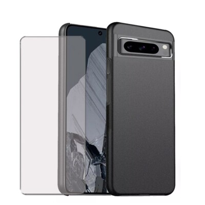 Für Google Pixel 8 Pro - Slim Hard Case Hybrid Matt Cover + Displayschutz